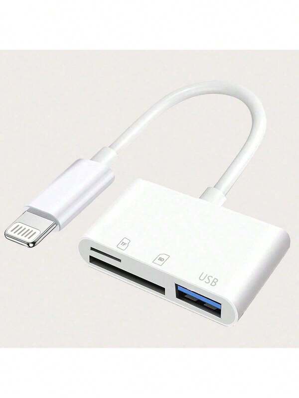 1pc 3-In-1 SD Card Reader Memory Card Reader Adapter, Camera Viewer Portable Plug And Play For SD/TF/Micro SD Card