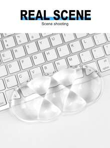 وسادة معصم للوحة المفاتيح الجيلاتينية، دعم المعصم والذراع الجميل، تستخدم لوحة المفاتيح والماوس للتطبيع وتخفيف الألم، مناسبة للمكتب/الكمبيوتر/كمبيوتر محمول/ألعاب (بدلة بيضاء شفافة)
