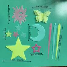 Pegatinas luminosas de estrellas, mariposas, copos de nieve, meteoros, decoración romántica para dormitorio, decoración de habitación, regalo de fiesta, pegatinas de pared, decoración del hogar, decoración de sala de estar