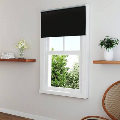 VA-Cerulean Blackout Blinds Klemmfix Without Drilling 110 X 160 Cm – Heat Protection Blinds, Side-Closing Blinds, Blinds For Windows And Doors, Privacy And Sun Protection (Black/Grey/White)