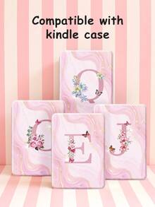 Pink Marble Letters Kindel Case ,26 Alphabet Designs Shockproof Protective,Compatible With Kindle Paperwhite 12th Gen 2024,Kindle (11th Generation) 2022 Release,With Auto Wake/Sleep,Four Corners Anti-Fall,Nature-Inspired Kindel Cover - Multicolor - View 2