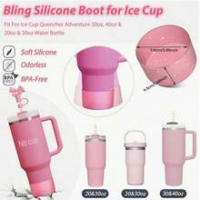 1pc Silicone Protective Bottom Cover Sleeve For 40oz, 30oz, 20oz Water Bottles And Cups, Shiny Silicone Sleeve To Reduce Dents And Protect The Bottom Of Water Bottles - Multicolor - View 3