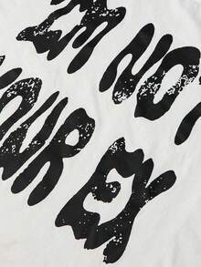 Manfinity Streetrush Men Oversized Summer Slogan Graphic Print Crew Neck Short Sleeve Casual T-Shirt, Halloween Tops, Vacation, Boyfriend Gift100% Cotton Fabric Is Soft And BreathableDaily Casual 100% Pure Cotton Round Neck T-Shirt