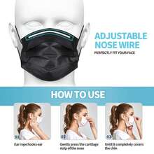 100 Pcs Black Disposable Face Masks - Comfortable 4-Ply Design For Work, School & Daily Commute With Skin-Friendly Ear Loops​​ - Black - View 4
