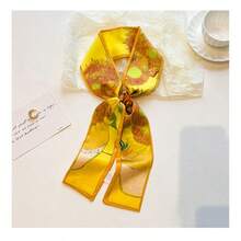 Hair Wrap Women Sweatband 2pcs Women's French Retro Oil Painting Series Floral Striped Printed Silk Scarf Headband Casual Elegant Daily Date Multi-Purpose Gift Dressing(Random Style) Hair Accessories Fashion Hair Band Autumn Accessories - Multicolor - View 3