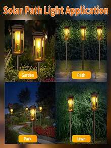 8pcs/16pcs Ultra-Bright Tungsten Filament Garden Lamps, High-Brightness Tungsten Filament LED Lamp Beads Outdoor Solar Street Lamps, 2V 60MA Polycrystalline Silicon /1200mA And Waterproof Automatic Sensor Switch, Suitable For Garden Swimming Pool Decoration, Courtyard Lawn, Garage And Home Lighting Decoration Lamps - 黑色 - 查看 4