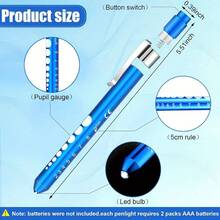 2pcs/3pcs Medical Pen Light, Reusable LED Medical Pen Flashlight With Pupil Scale Measuring Tape And Ruler For Nursing Students, White Light, Warm Light For Nurses, Students, Doctors Daily Use Pocket Nurse Aluminum Pen Light ,Dry Battery Power Supply(Batteries Not Included),Birthday Gifts, Graduation Season Gifts