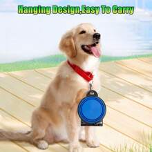 2 em 1 Comedouro Portátil Dobrável para Pets, Tigelas de Água Dobráveis de Silicone para Cachorro, Recipiente de Ração para Cachorro e Gato, Acessórios para Animais de Estimação, Utensílios para Cachorro, Utensílios para Filhote, Tigelas para Gato, Alimentação de Filhote, para Viagens, Caminhadas, Acampamento