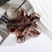 2 件套亚克力渐变花朵图案大号发夹，优雅可爱，适合盘发，适合日常佩戴 - 彩色 - 查看 2