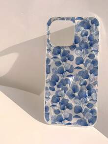 1 buah Casing Ponsel Minimalis Motif Bunga Biru Berkilau Tahan Air Tahan Guncangan Anti Selip Lembut Kompatibel dengan Ponsel Apple - MultiWarna - View 4