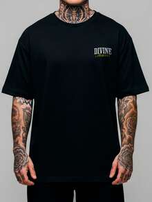 Divine Oversized Streetwear 100% Cotton Wide Shirt - 黑色 - 查看 2