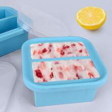 1 Cup Silicone Freezer Molds Silicone Freezer Tray With Lid 4 Pack Soup Freezer Containers Make 8 Soups, Broths, Stews, Sauces, Curries,9831735 - 橘色 - 查看 8