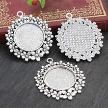 4pcs 25mm Inner Size Multi-Styles Pendant Cabochons Blank Base Setting Bezel Tray DIY Jewelry Making Accessories Findings For Necklace Keychains - Pendant Blank Base Setting - View 16