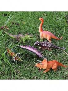 6pcs Solid PVC Jurassic Dinosaur World Animal Model Set (Tyrannosaurus Rex, Triceratops, Spinosaurus, Stegosaur, Brachiosaurus, Pterosaur), Desktop Decoration Collection Toys, Cake Decoration, Children's Dinosaur Toys, Small Dinosaurs, Egg Shaped Dinosaurs (Color Random)