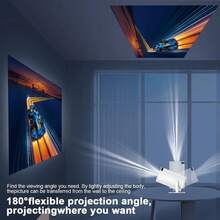 Proyector Portátil para Películas | Ajuste Automático y Rotación 180° | Pantalla Grande Inalámbrica (WiFi 6/5.2) | Android 11 Integrado | Fácil Conexión con Móviles | Diversión Sin Límites en Casa - Blanco - Ver 7