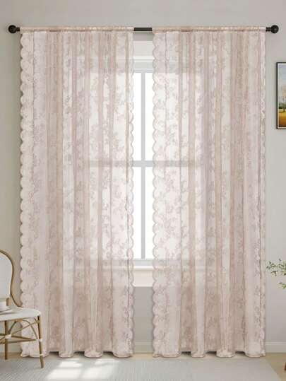 1pc Lace Curtain Partition Decor For Bedroom, Living Room, Balcony