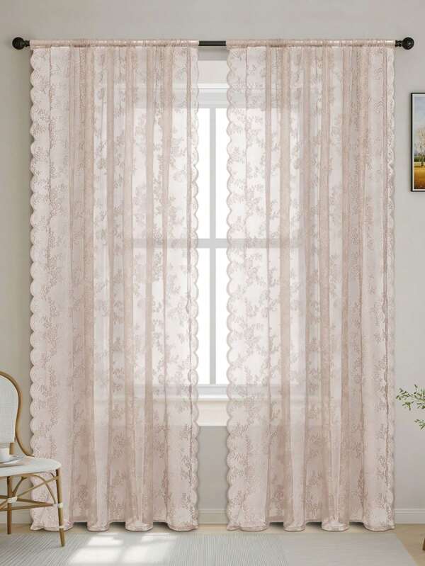 1pc Lace Curtain Partition Decor For Bedroom, Living Room, Balcony