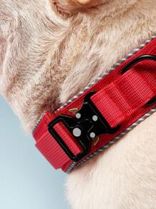 PETSIN 1pc Premium Tactical Dog Collar With Handle And Heavy-Duty Quick-Release Metal Buckle, Durable Thick, Adjustable, Reflective Trim, Suitable For Medium To Large Dog Training