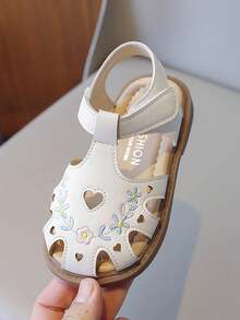 幼儿夏季凉鞋 - 魔术贴绑带，轻质 PU 鞋底 - 米色 - 查看 5
