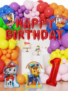 Paw Patrol 32" Paw Patrol Themed Candy Red Number 5 Foil Balloons, 5pcs/Set, Birthday Party Decorations