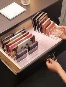 1 قطعة صندوق تخزين أكريليك عالي الجودة، صينية ظلال العيون شفافة كبيرة السعة، منظم مكياج محمول، مناسب لطاولة المكياج، محطة المكياج، سطح الحمام، خزانة، غرفة النوم، الحمام، ديكور المنزل، اكسسوارات السفر، هدية ل- الأم، الأب، الرجال، الصديق، المعلم، عيد الميلاد، الزفاف، الطاولة، الرف، اكسسوار، صندوق هدايا، هدايا ممتعة، تخزين