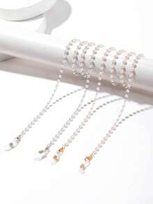 Bộ 2 chiếc dây đeo kính thời trang nữ đính ngọc trai giả, dây đeo kính hạt ngọc trai giả, dây đeo kính chống trượt, dây đeo kính đọc sách, dây đeo kính du lịch. - Nhiều màu - Xem 1