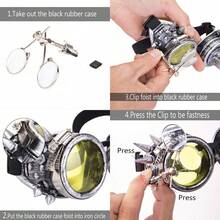 Lelinta Spiked Steampunk Goggles Welding Steampunk Glasses Halloween Costume Accessories For Men Women Cosplay Party - Màu Xám nhạt - Xem 5