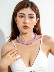 imoli 1 chiếc vòng cổ bằng nhựa thời trang phong cách Bohemian cổ điển lấy cảm hứng từ dopamine dành cho nữ, phù hợp để đeo quanh năm, làm quà tặng cho kỳ nghỉ ở bãi biển (kích thước hạt cườm, hạt và ngọc trai thủ công có thể thay đổi đôi chút) - Nhiều màu - Xem 23