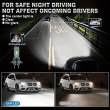 TOAUTO 2Pcs H4 Socket Base LED Car Headlight 80W High Power Turbo Bulb 6000K 20000LM Chip Mini Led Light Plug & Play Wiress With Fan - H7 - View 6