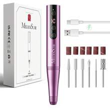 MelodySusie 25000RPM PC180F Cordless Rechargeable Nail Drill, Professional Self Care Electric Nail File For Acrylic & Gel Nails, Portable Efile Manicure Pedicure Kit, Maquina De Uñas Recargable,Christmas Gifts - 紫色 - 查看 1
