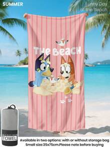 Bluey 1 件蓝色沙滩巾、海鸥和蓝色图案游泳巾、浴巾、时尚风格沙滩巾、超强吸水浴巾，适用于浴室、游泳、健身、瑜伽、柔软舒适的超细纤维毛巾、轻便便携、防风防晒、防沙，适合夏季旅行、度假浴室装饰，建议常规尺寸和更大尺寸，（35 * 75 厘米小尺寸毛巾，建议 150 厘米或以上） - 彩色 - 查看 4