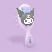 MINISO Sanrio Kuromi 3D Massage Airbag Comb, Cute Cartoon Shape, Scalp Massage & Hair Smoothing, Girlish Heart Makeup Comb, Daily And Travel Hairdressing Tool (1 PC) - Purple - View 3