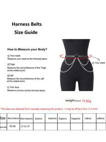 Plus Size Chain Belt,Leather Waist Chain Harness Belt,Chain Belts For Women Fashion,Plus Size Chain Belt,Halloween Costumes,Ladies' Harness Leather