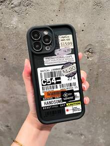1pc Barcode & Tag Icon Thick Anti-Drop Phone Case Compatible With Apple 11 12 13 14 11 Pro Max 12 Pro Max 13 Pro Max 14 Pro Max XR 15 15 Pro 15 Pro Max 16 16 Plus 16 Pro Max, Fashionable