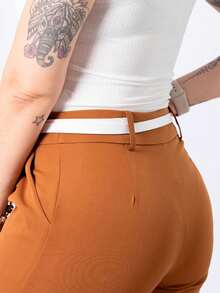 Women's Thin Belt Long Rectangular Buckle Elegant Premium - trắng - Xem 6