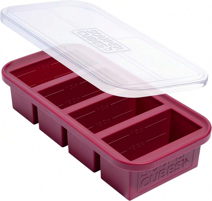 1 Cup Silicone Freezer Molds - Perfect For Storing Broth, Rice, Leftovers And More - Silicone Freezer Trays With Lids For Meal Prep - Cranberry - 1-Pack,9830919 - 黃色 - 查看 1