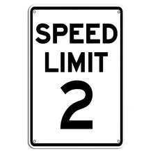 1pc Speed Limit 2 Metal Sign - Funny White & Black Decorative Traffic Plaque, 8x12 Inch, Durable Iron Wall-Mounted Road Sign For Home Or Garage Decor, Garage Decoration|Functional Decor Item|Easy Mount Sign, Speed Limit Sign - Nhiều màu - Xem 2