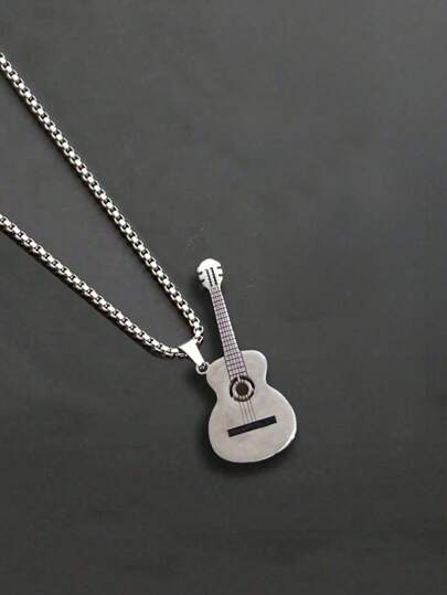 1 Peça Colar Masculino Casual de Moda com Pingente de Violão