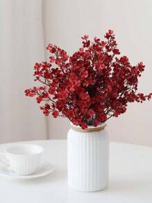 1pc/3pcs Plastic Artificial Flower Bouquet, Cherry Blossoms Artificial Flowers Baby's Breath,Modern Artificial Flower Bundle For Home Decor,Fake Plants,Fall Decor,Room,Desk,Garden Decor,Room Decoration Stuff