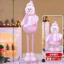 Weihnachts-Elastik-Schneemann, Feiertags-Dekoration, rosa dehnbarer Schneemann für Senioren, stehende Puppe, Feiertags-Geschenkdekoration - Verschiedenfarbig - Übersicht 14