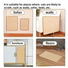 1PC Sisal Cat Scratch Board Sturdy Cat Scratch Pillar Heavy Duty Anti-Scratch Mat Cat Gift For Living Room Bedroom Sofa Wall Cat Owner Cat Exercise And Rest Promote Scratching Habits Valentine's Day Thanksgiving Party Birthday Gifts