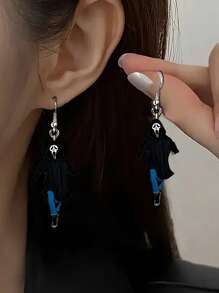 1 对创意尖叫鬼亚克力吊坠耳环 - 采用卡通人物设计，休闲风格，不锈钢挂钩，防过敏，女士珠宝，适合日常佩戴、送礼、万圣节、圣诞节、派对和全年使用，是送给家人和朋友的完美节日和生日礼物 - 彩色 - 查看 1