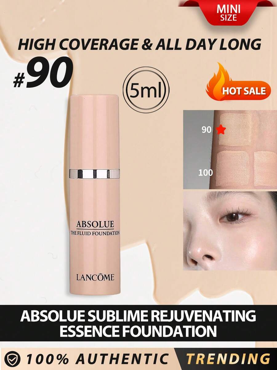 Lancôme LANCOME[Mini]ABSOLUE  REJUVENATING ESSENCE THE FLUID FOUNDATION #90 5ml / It Provides A Natural, Seamless Coverage For The Perfect Satin-Like Glow All Day Long. Meanwhile It Improves Smoothness , Radiance And Pore For A More Beautiful Skin Over Time, Infused With Exclusive Perpetual Rose Extract, Exquisitely Blended With 24K Gold Coated Pigment For Perfectly Glowing Finish And For A Complexion That Radiates With Golden Glow. - #90 5ml - 查看 1