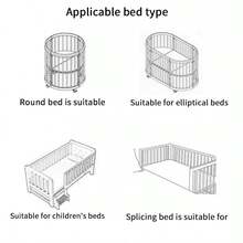 1 pieza Protector de cuna para bebé estilo INS, forro de cuna con estampado de animales de dibujos animados, protector de borde de cuna masticable, respaldo transpirable, patrón de animales de dibujos animados, protector anti-colisión para bebé