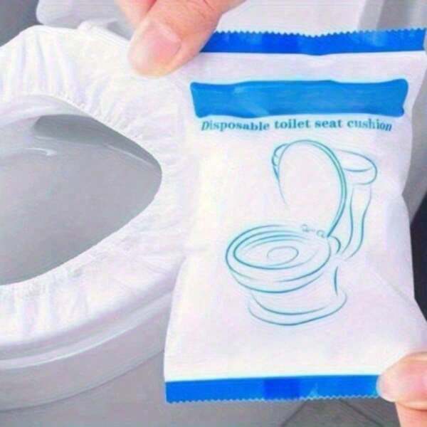 1pcs Disposable Toilet Cover Household Toilet Cover Travel Portable Independent Pack Thickened Waterproof Toilet Cover