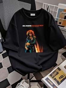 180g Pure Cotton Hot August By Night Neil Diamond T Shirt Crunchy Granola Suite Cracklin' Rosie Top For Everyday Wear Print Round Neck Short Sleeve Streetwear Graphic Versatile Soft Fashion Unisex Summer Casual Stylish For Men Breathable For Women Comfortable Slightly Stretched Designer Clothes