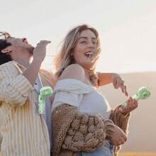 Handheld Misting Fan, Multi-Purpose For Portable Mini Mister Neck Fan, 1500mAh Desk Fan, 4 Speed Adjustable, Suitable For Women, Home, Office, Travel - Green - View 3