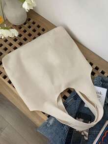 2/4/6/8/10/12/14/16/18/20件白色帆布手提袋，简洁大方，旅行简易收纳袋，升华手提袋用于装饰和DIY手工购物袋，大容量旅行化妆包 - 白色 - 查看 7