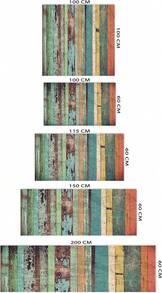 Testiera per letto Oedim Antique Multicolor in finto legno realizzata in PVC forex da 5 mm con stampa digitale, testiera decorativa per letti, decorazione per camere