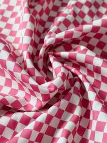 海滩度假秋冬女装超大时尚休闲蓝白格子撞色柠檬沙丁鱼印花长袖长裤两件套